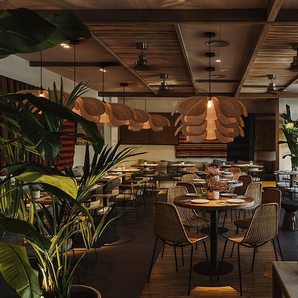 Ritta Rattan Pendant Light, Rattan & Willow weave, Dia 60/80cm