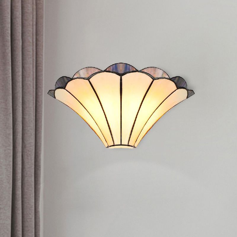 Alessio Scalloped Stained Glass Wall Lamp, L 30CM