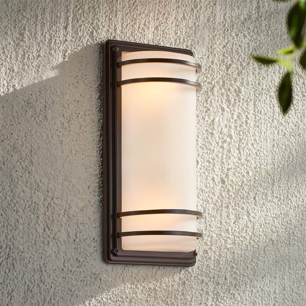 Orr Bronze Opal Outdoor Wall Light, L 40CM