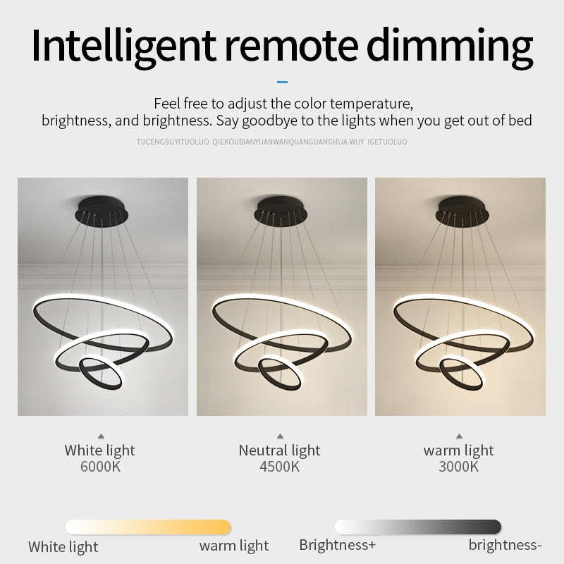 Arisha Pendant Light Outer Ring Illuminated, 2/3/4 Rings