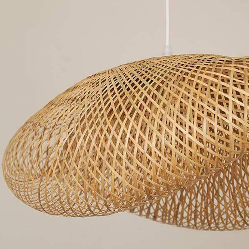 Zen Boho Style Natural Rattan Bamboo Pendant For Bedroom, Living Room, Dining Room