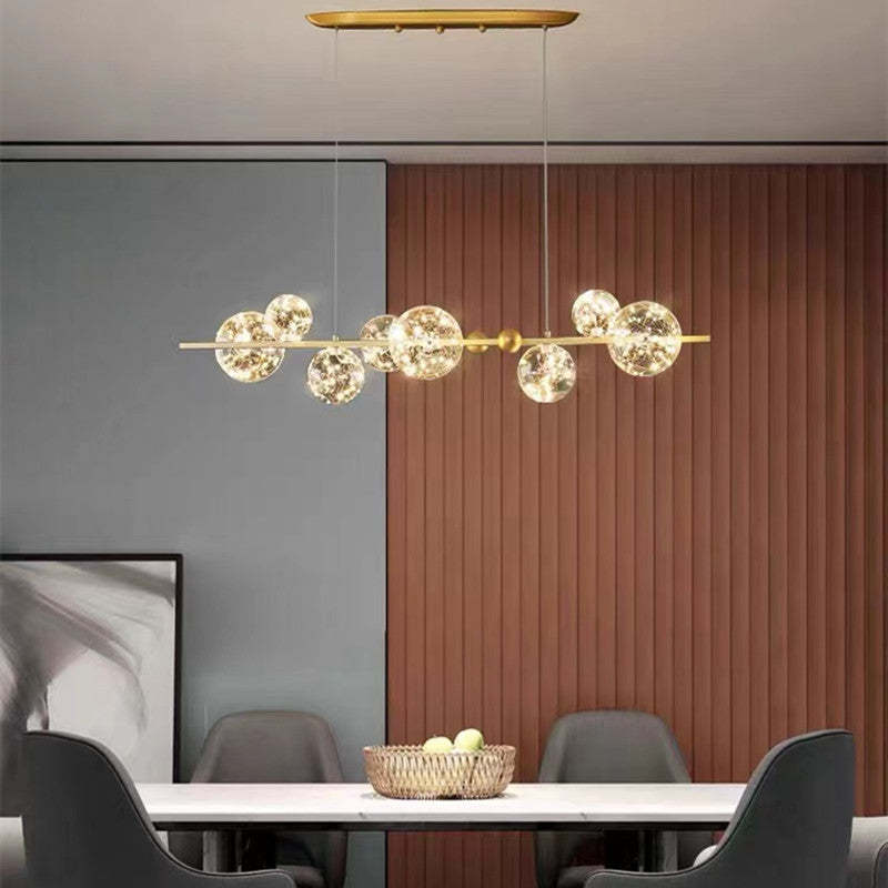 Valentina Circle Round Brass & Glass Chandelier Pendant Lights For Living Room, Bedroom