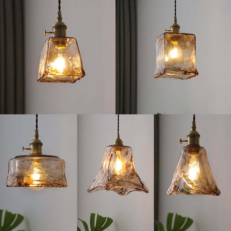 Nordic Modern Brass Glass Pendant Lights For Dining Room