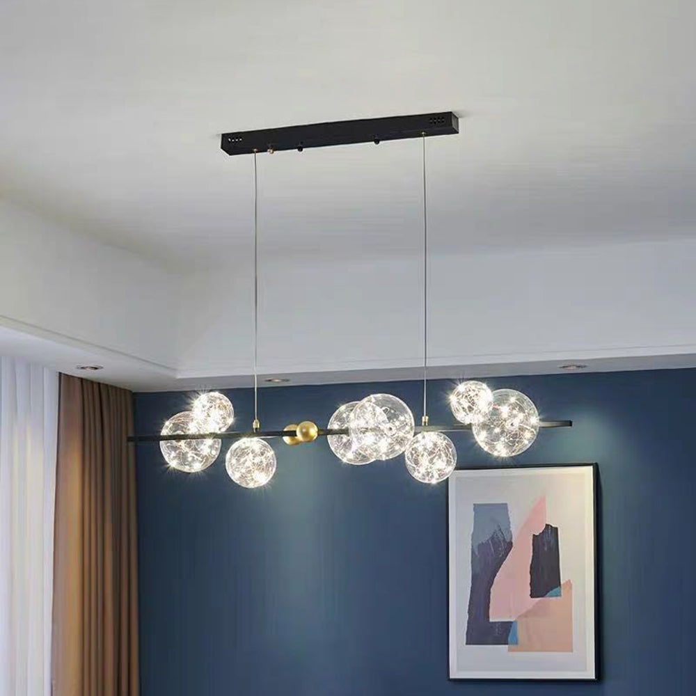 Valentina Circle Round Brass & Glass Chandelier Pendant Lights For Living Room, Bedroom