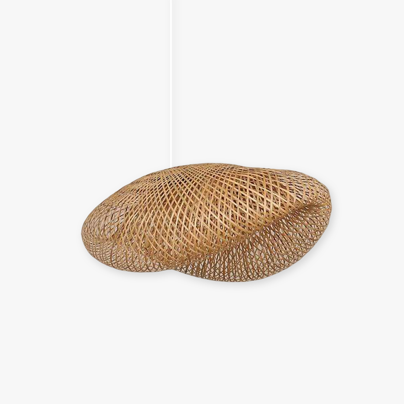 Zen Boho Style Natural Rattan Bamboo Pendant For Bedroom, Living Room, Dining Room