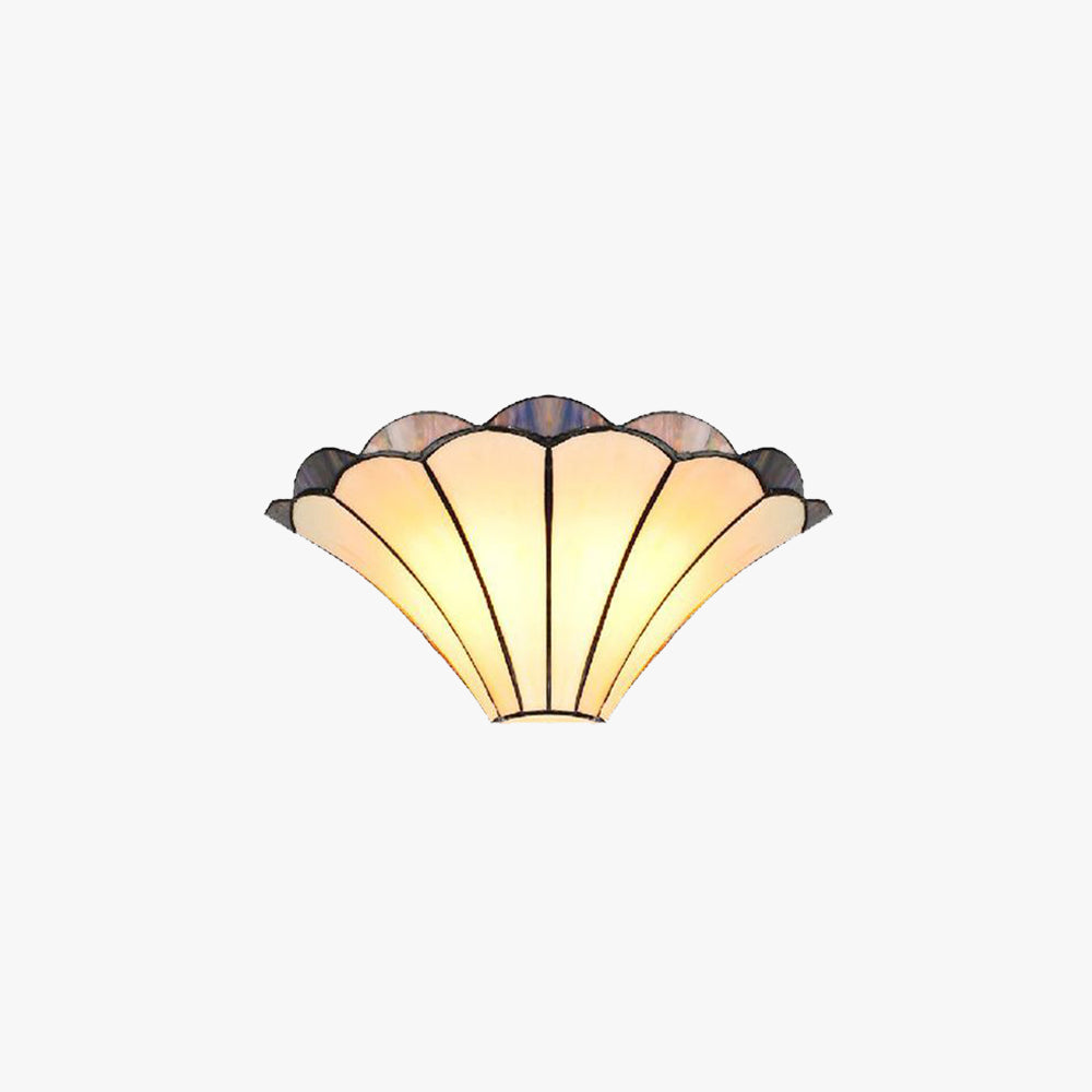 Alessio Scalloped Stained Glass Wall Lamp, L 30CM