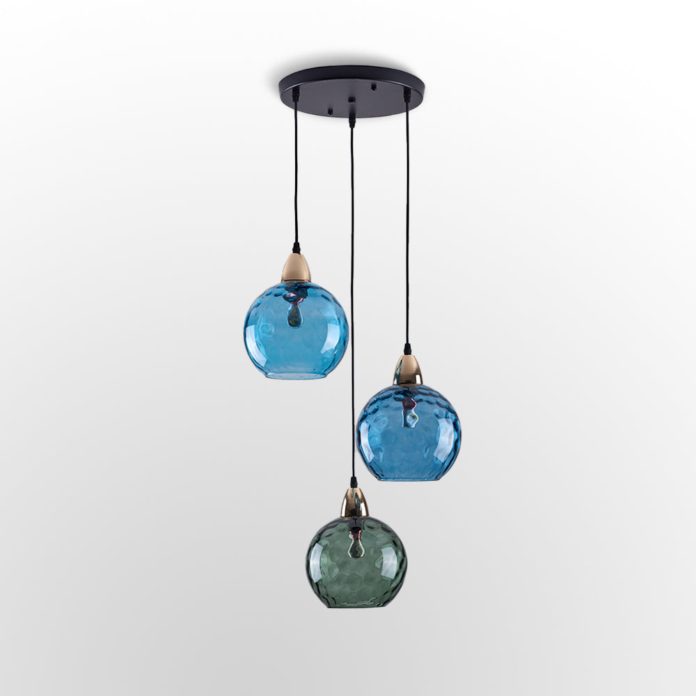 Hailie Pendant Light Water Ripple Cluster, 3 Head
