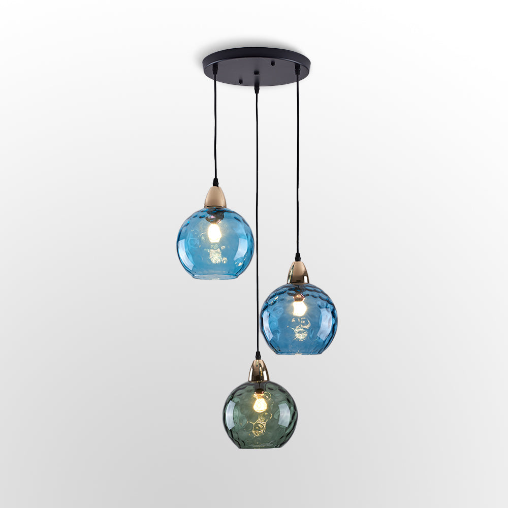 Hailie Pendant Light Water Ripple Cluster, 3 Head