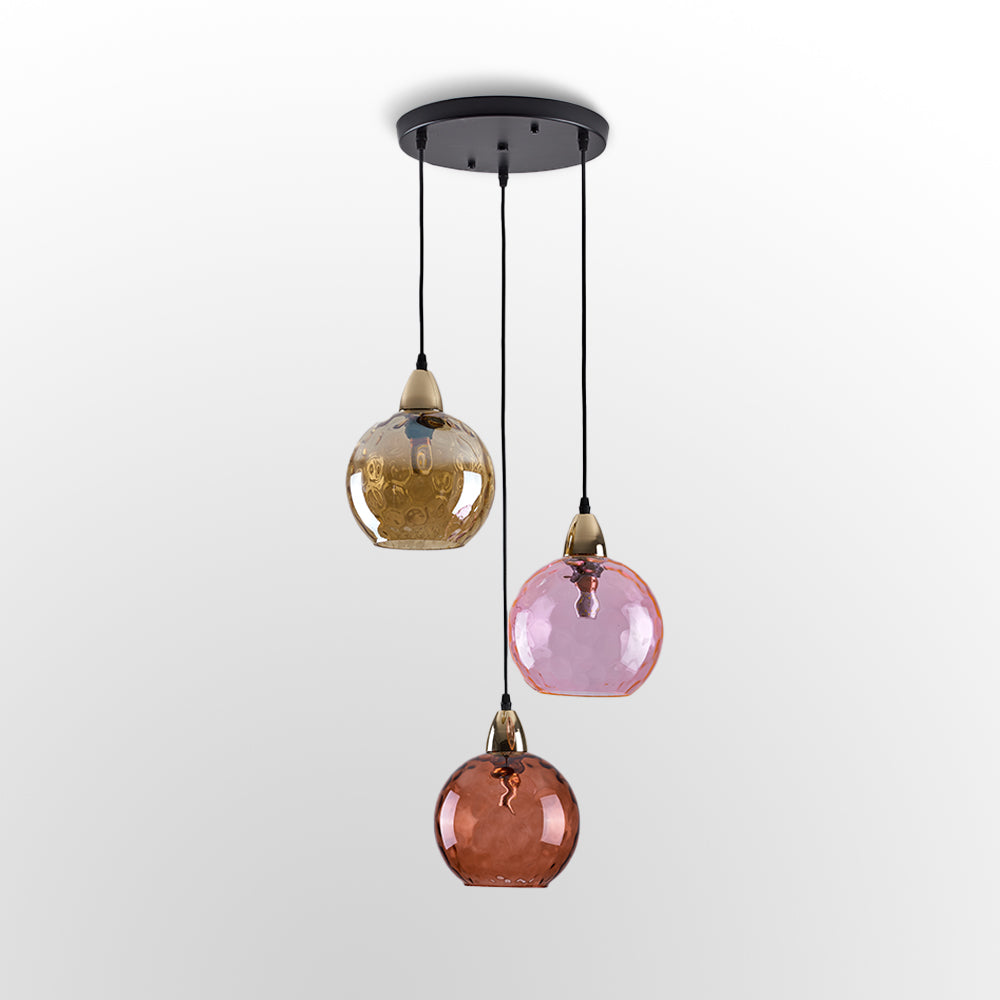 Hailie Pendant Light Water Ripple Cluster, 3 Head