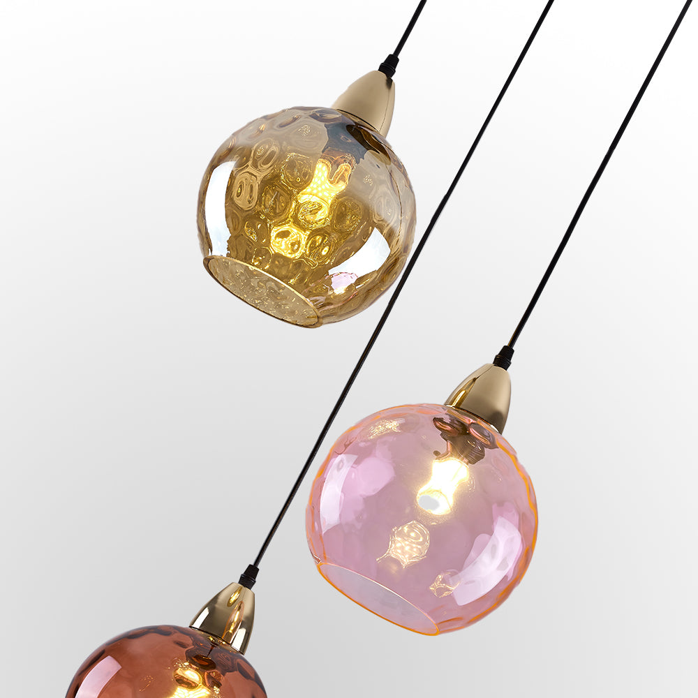 Hailie Pendant Light Water Ripple Cluster, 3 Head