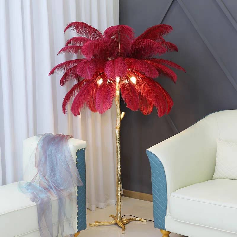 Floor lamp deals with feathers