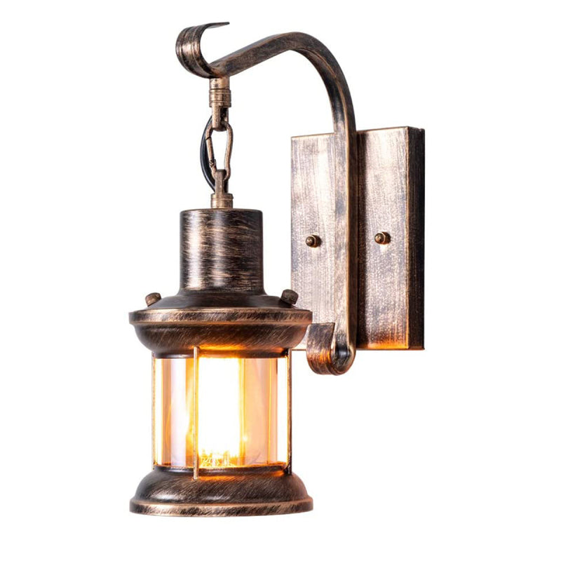 Industrial Style Indoor Retro Wall Lamp Glass  Lampshade Farmhouse Bedroom Living Room Coffee Shop
