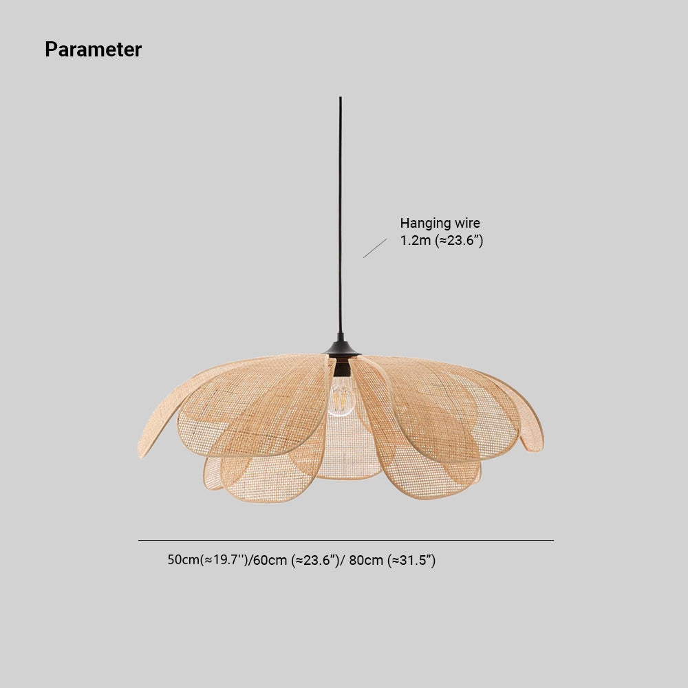 Ritta Rattan Pendant Light, Rattan & Willow weave, Dia 60/80cm