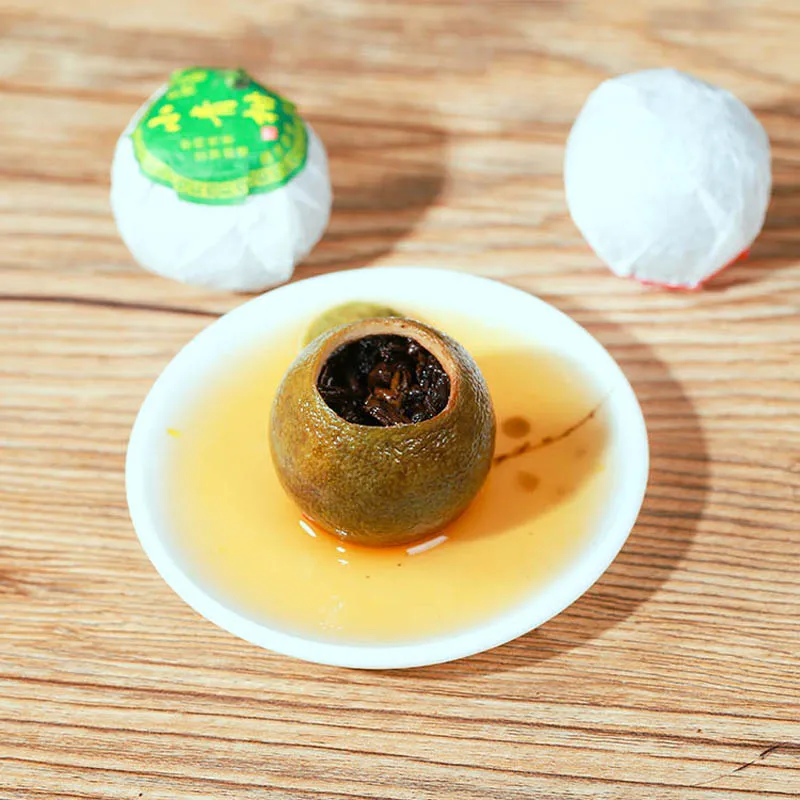 Wholesale 1box Dried Tangerine Cooked Pu er orange peel ripe puer natural plant tea Xiao Qinggan 250g