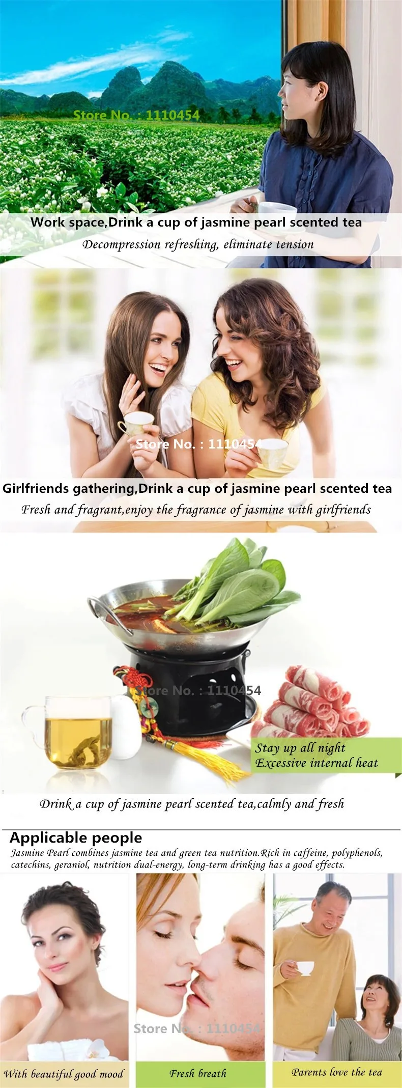  Hot sale ! new Organic Jasmine Flower Tea jasmine scented Green tea 250g the tea Freeshipping mo li hua cha 