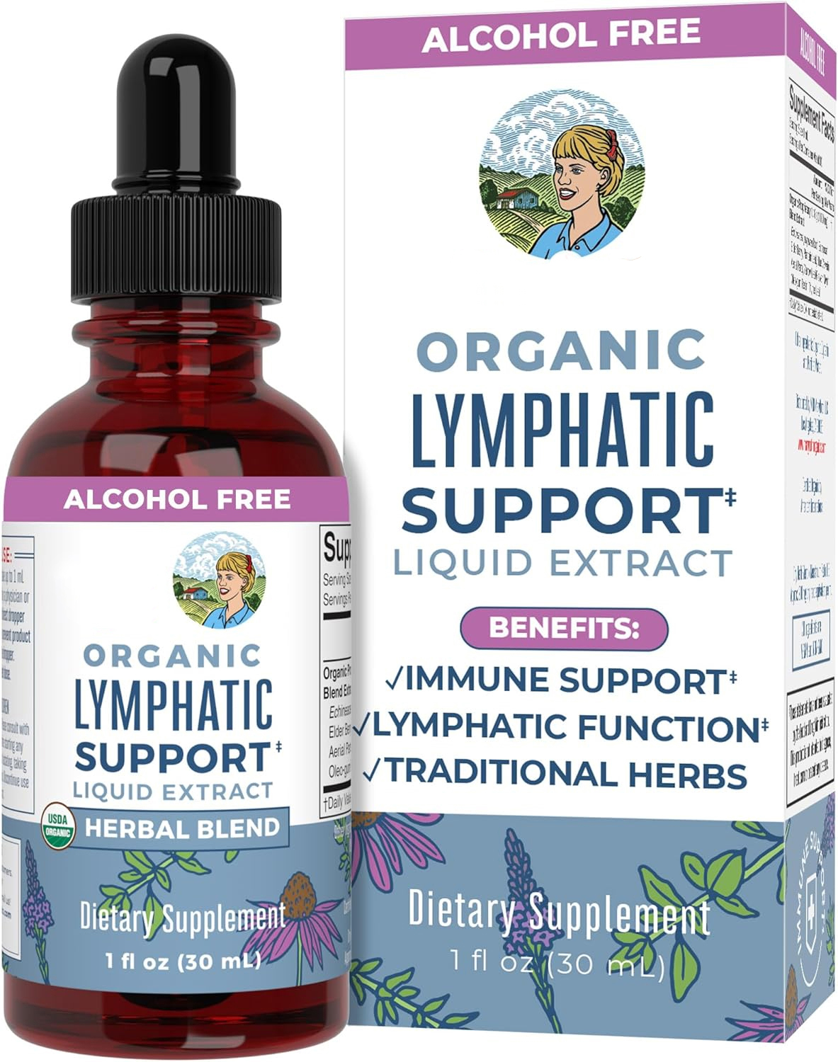 Lymphatic Support Drops | USDA Organic Lymphatic Cleanse for Immune Support | Lymphatic Support Supplement with Echinacea & Elderberry | Antioxidant & Immune Defense | Vegan | Non-GMO | 30 Servings