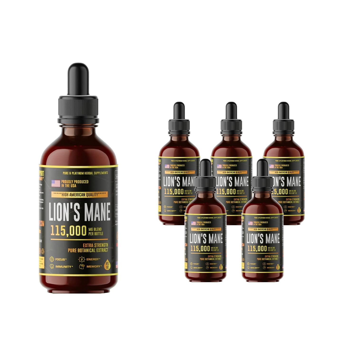 Lions Mane - Lions Mane Mushroom Supplement- Lions Mane Tincture - Natural Immune Support - Lions Mane Tincture for Memory, Focus & Clarity - Daily Mushroom Supplement - Vegan