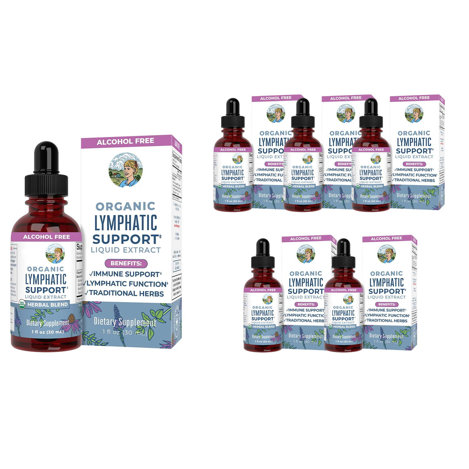 Lymphatic Support Drops | USDA Organic Lymphatic Cleanse for Immune Support | Lymphatic Support Supplement with Echinacea & Elderberry | Antioxidant & Immune Defense | Vegan | Non-GMO | 30 Servings