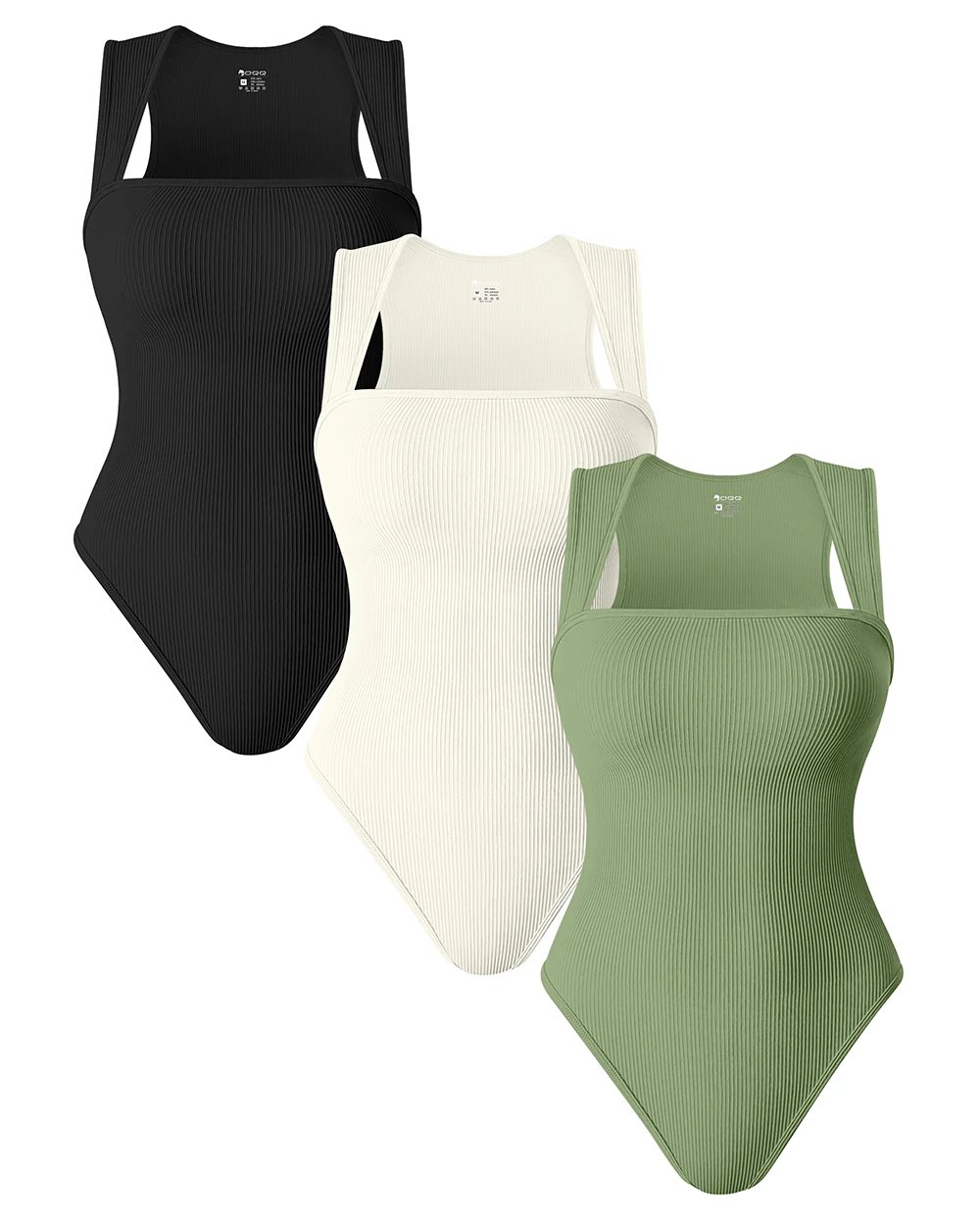 BOTTOM PRICE TODAY![3 Pieces] Square Neck Sleeveless Bodysuits