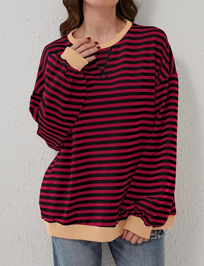 2024 WOMENS STRIPES COLOR BLOCK SWEATSHIRTS