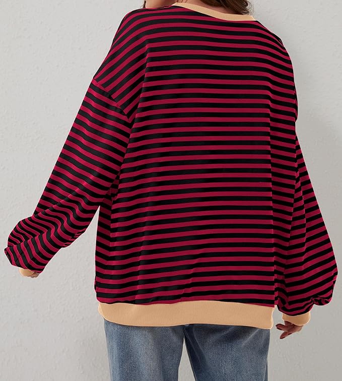 2024 WOMENS STRIPES COLOR BLOCK SWEATSHIRTS