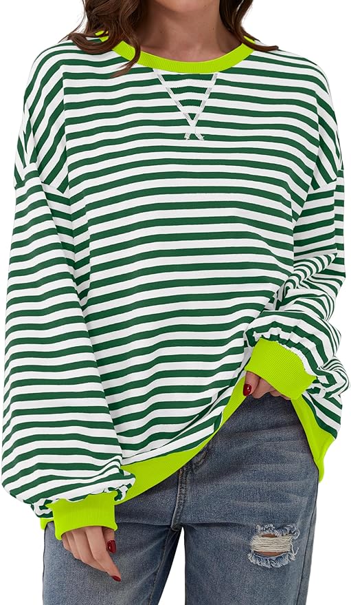 2024 WOMENS STRIPES COLOR BLOCK SWEATSHIRTS