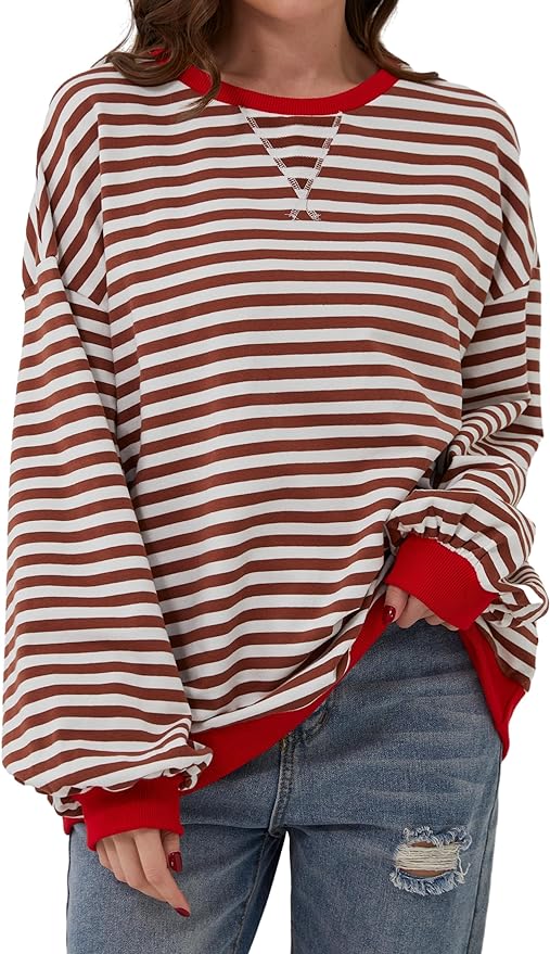 2024 WOMENS STRIPES COLOR BLOCK SWEATSHIRTS