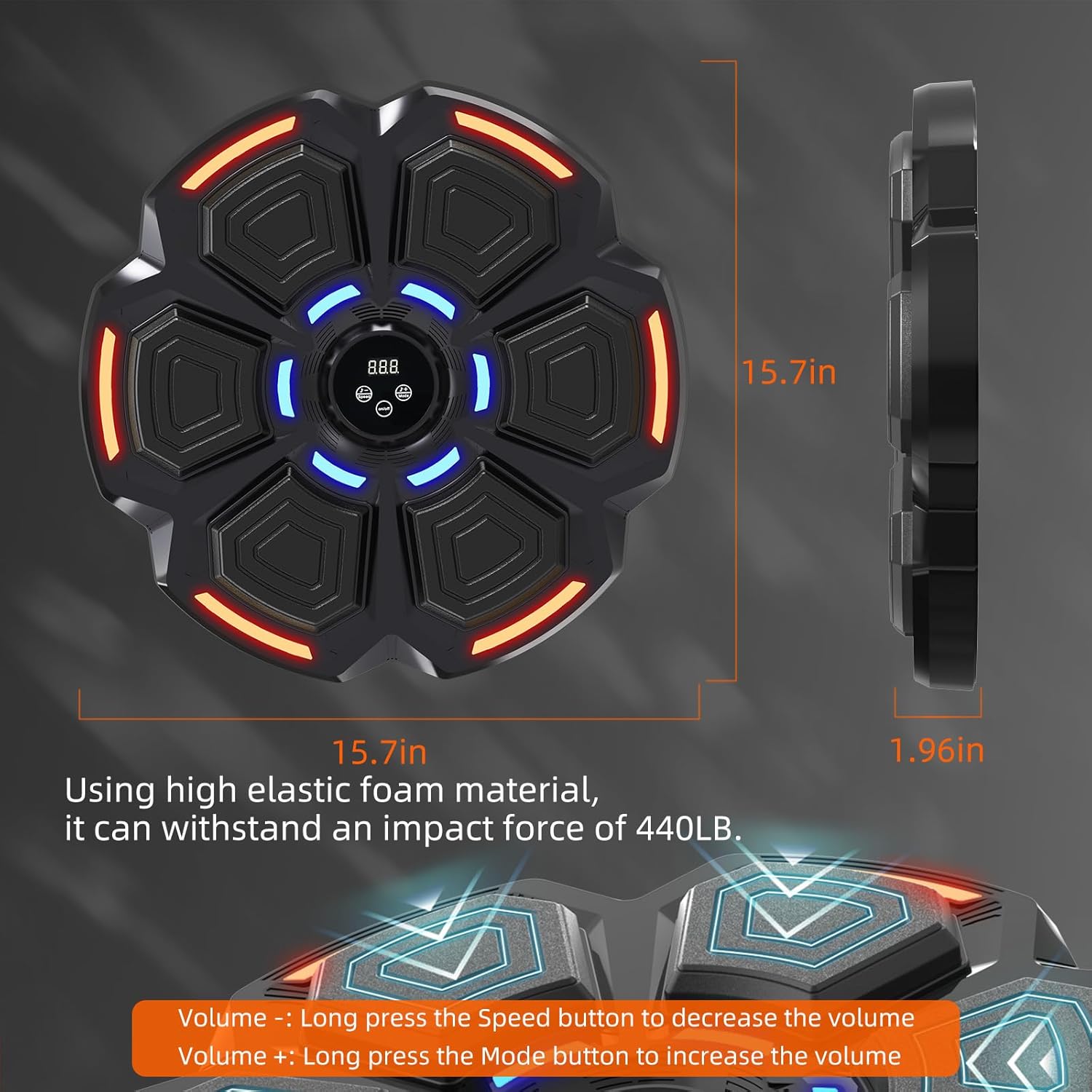 Music Boxing Machine for Adults, Bluetooth Music Punching Machine with Gloves