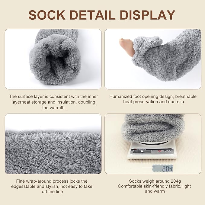 Women's Fuzzy Thigh high Socks Over Knee High Winter Indoor Sleeping Fluffy Long Leg Warmers