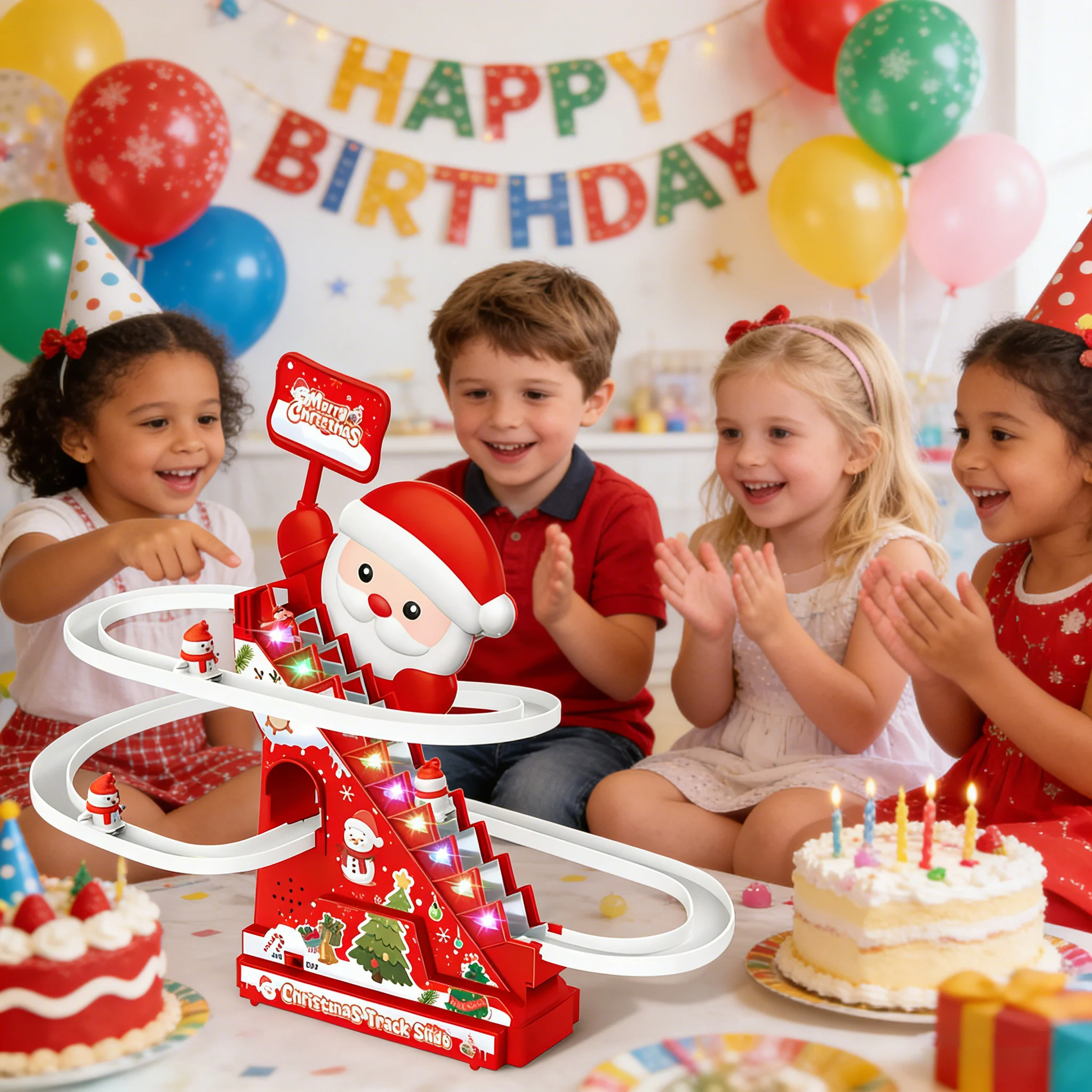 💥Buy 2 Free Shipping🎅Santa Electric Slide Climbing Toys for Automatic Stairs🛷