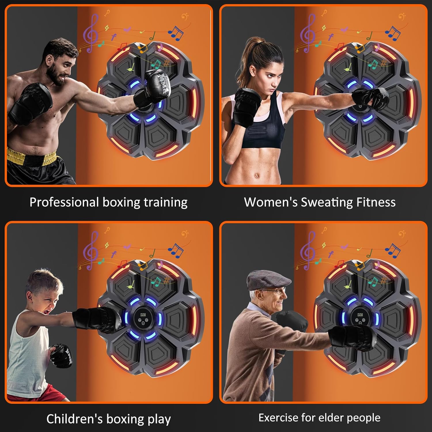 Music Boxing Machine for Adults, Bluetooth Music Punching Machine with Gloves
