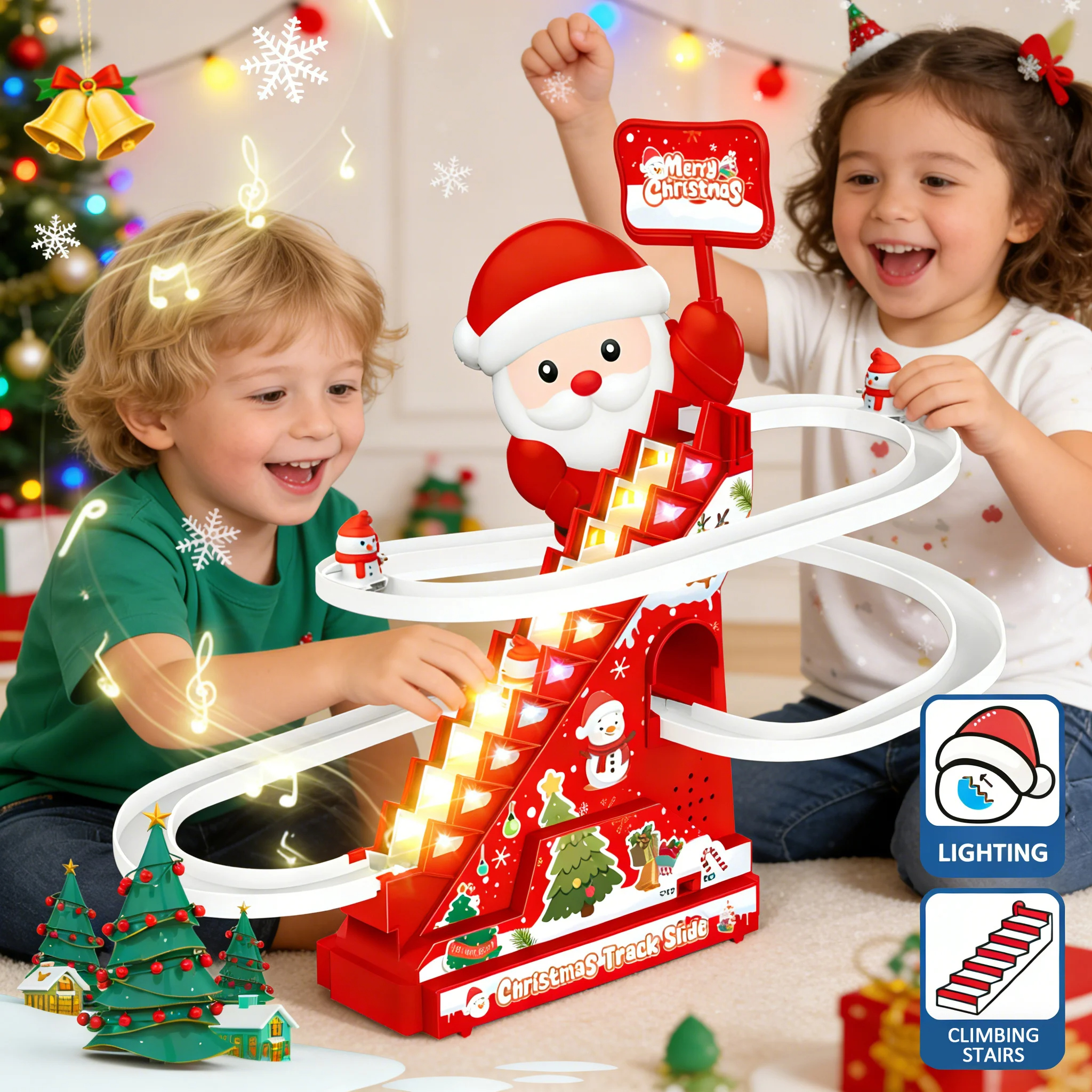 💥Buy 2 Free Shipping🎅Santa Electric Slide Climbing Toys for Automatic Stairs🛷