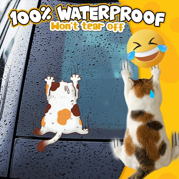 Funny Cat Climbing Car Sticker Set (3PCS)