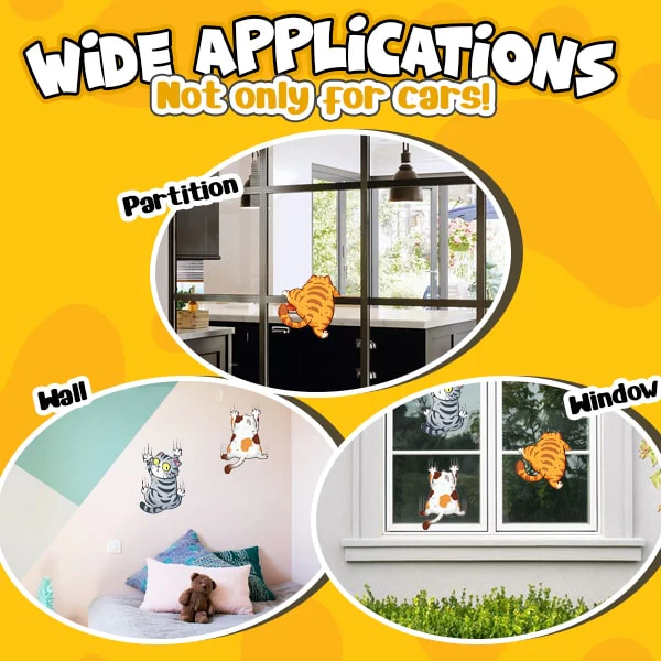 Funny Cat Climbing Car Sticker Set (3PCS)