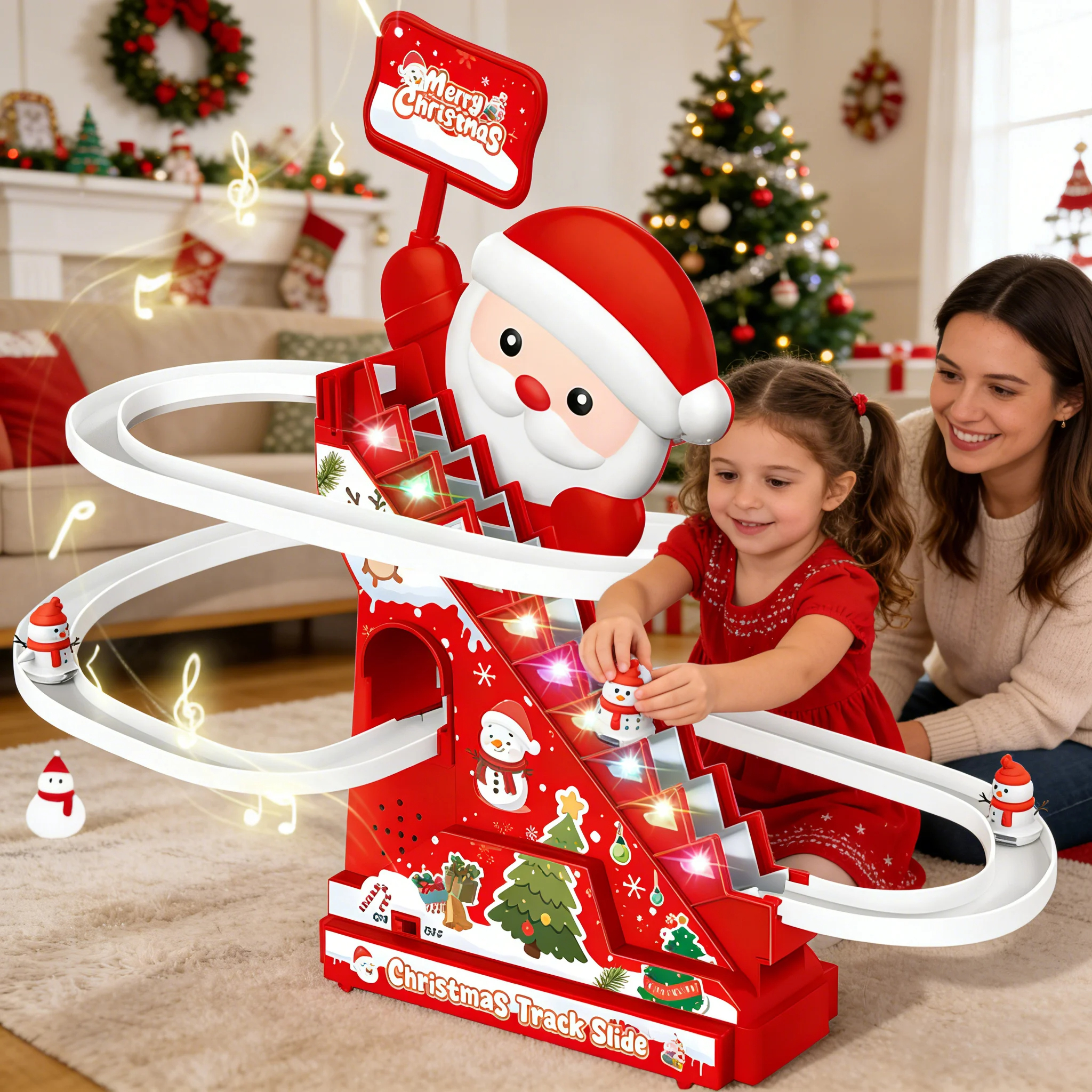 💥Buy 2 Free Shipping🎅Santa Electric Slide Climbing Toys for Automatic Stairs🛷