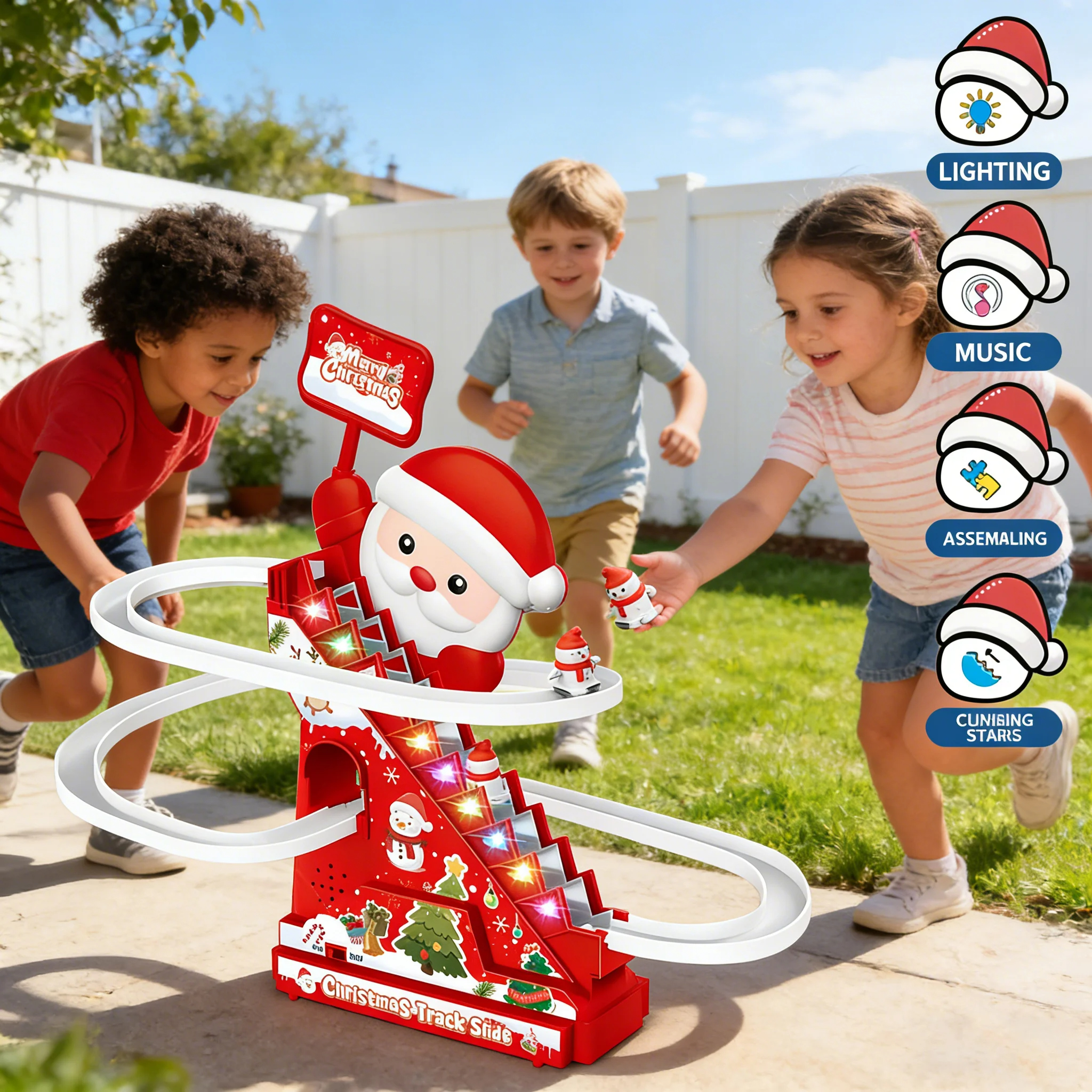💥Buy 2 Free Shipping🎅Santa Electric Slide Climbing Toys for Automatic Stairs🛷