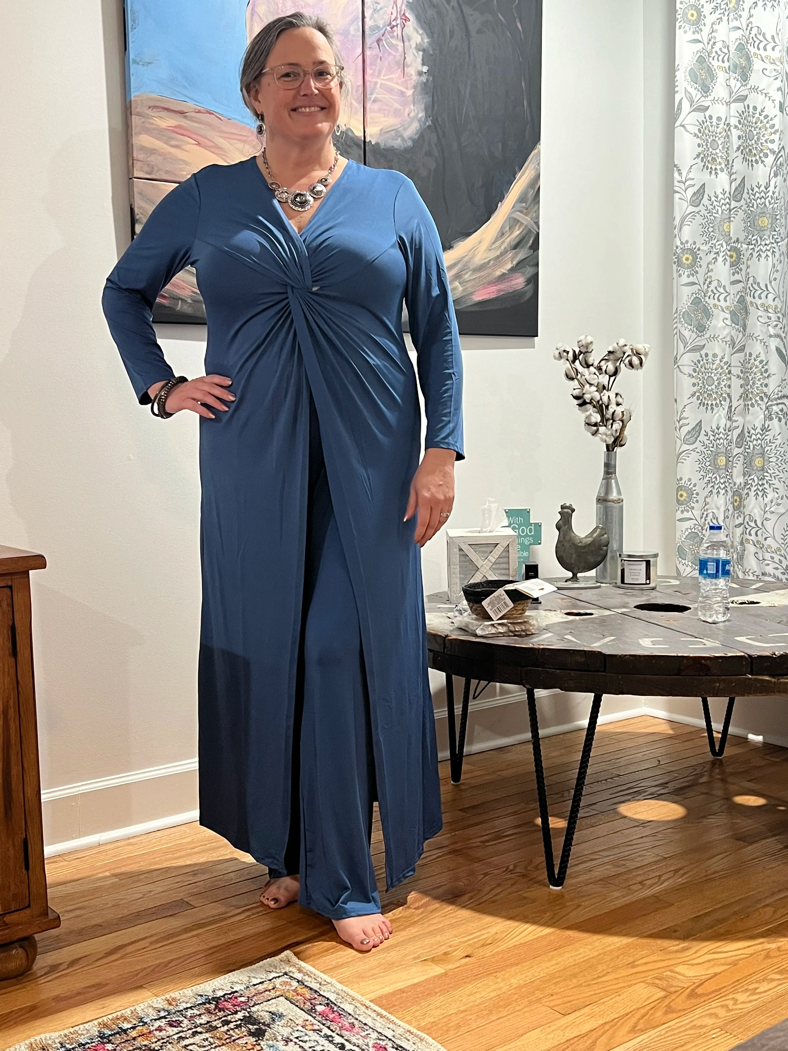 Casual 2 Pieces Suit With Long Top Matching Trouser-Buy 2 Free Shipping