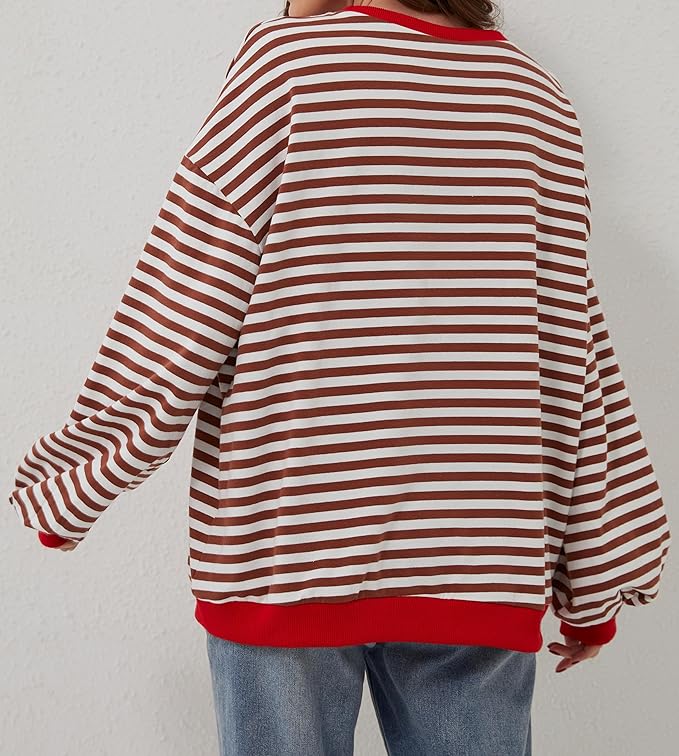 2024 WOMENS STRIPES COLOR BLOCK SWEATSHIRTS