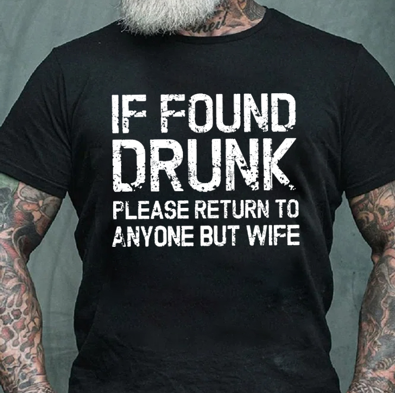 If Found Drunk Print Men's T-shirt
