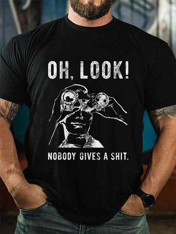 Oh, Look! Nobody Gives A Shit Print Men's T-shirt