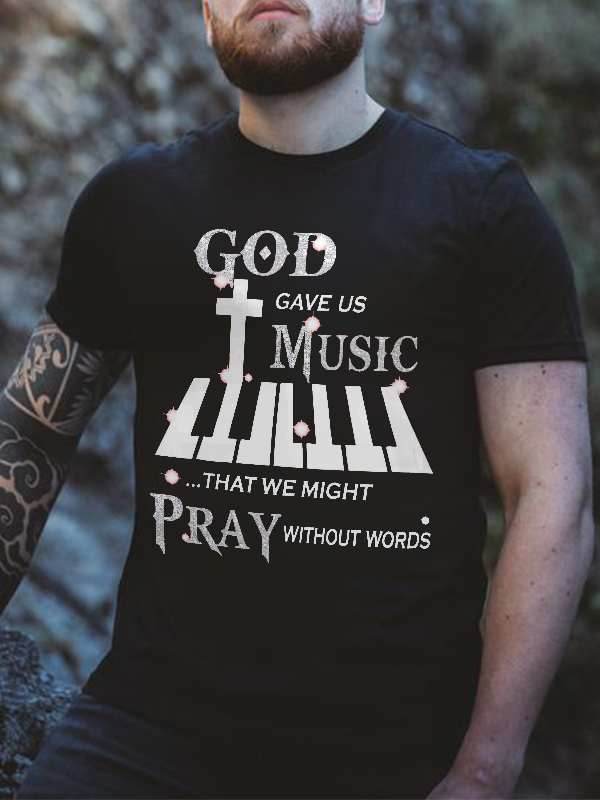 God Gave Us Music Print Men's T-shirt
