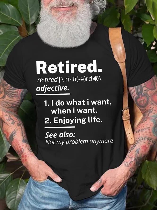 Retired Funny Printed Men's T-shirt