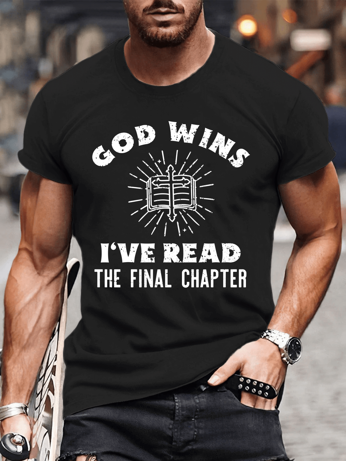 God Wins I've Read the Final Chapter Men's T-Shirts