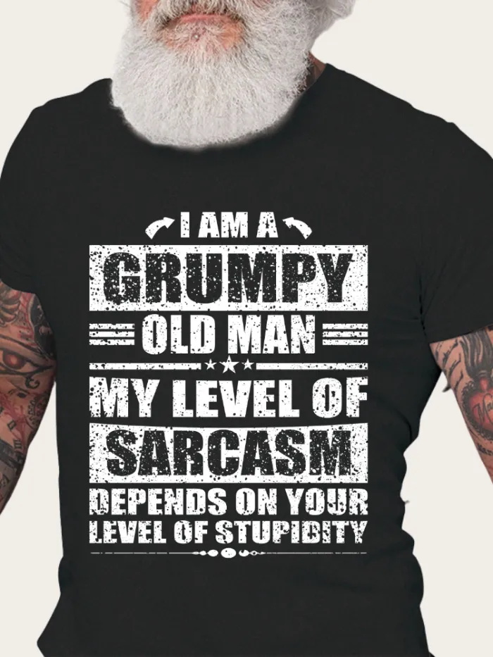 I Am A Grumpy Old Man Printed Men's T-shirt