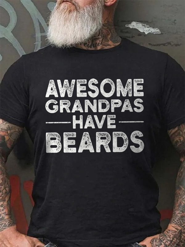 Awesome Grandpas -Have- Beards Print Men'S T-Shirt