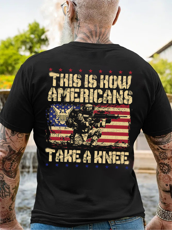 This Is How Americans Take A Knee Printed Men's T-shirt