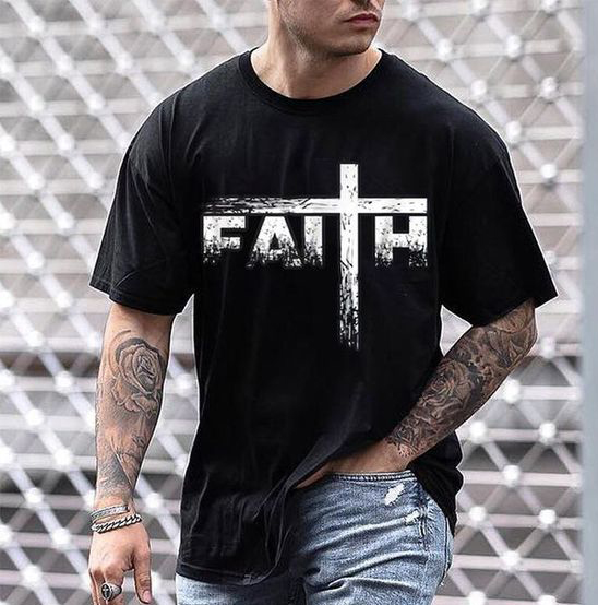 Faith Printed Casual Men's T-shirt