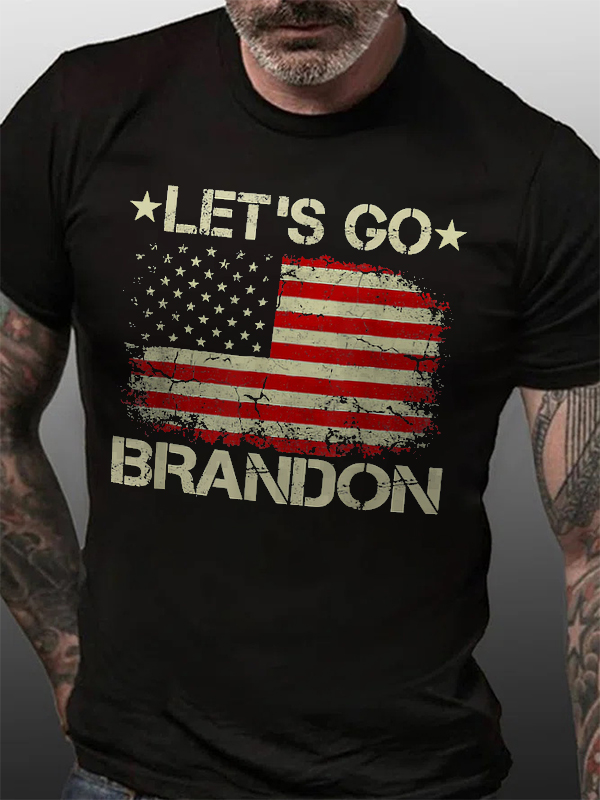 Let's Go Brandon Flag Print Men's T-shirt