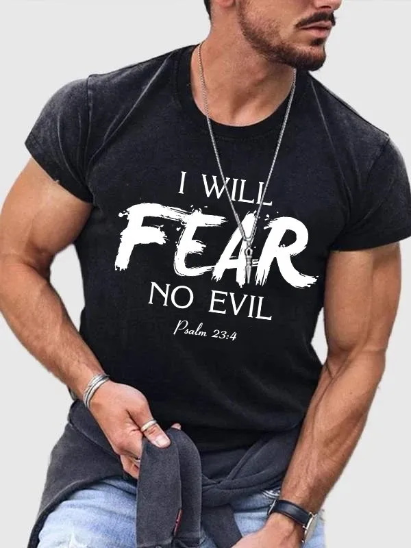 I Will Fear No Evil Print Men's T-shirt