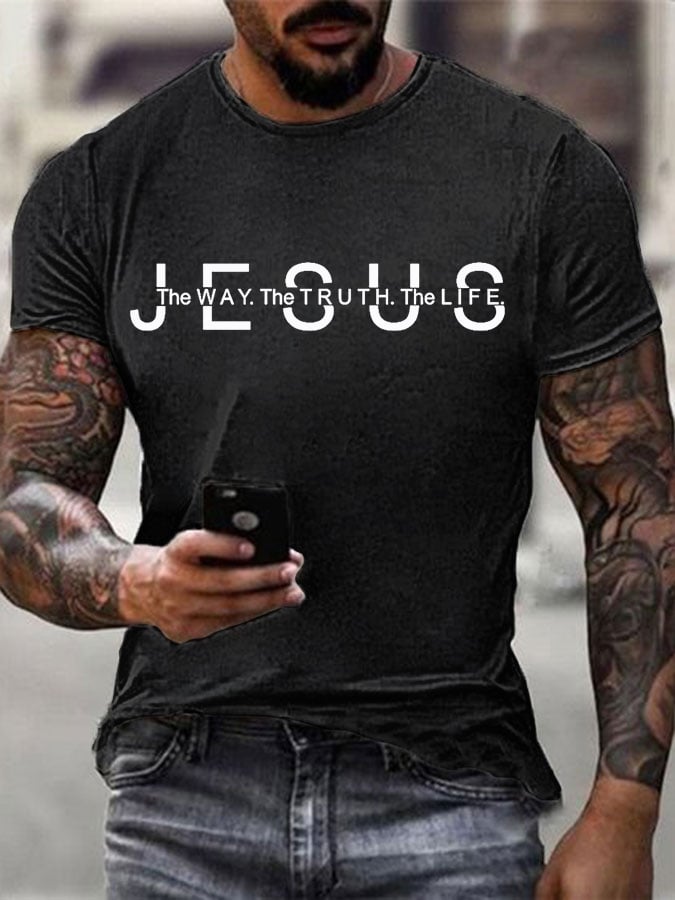 Jesus The Way The Truth The Life Print Men's T-shirt